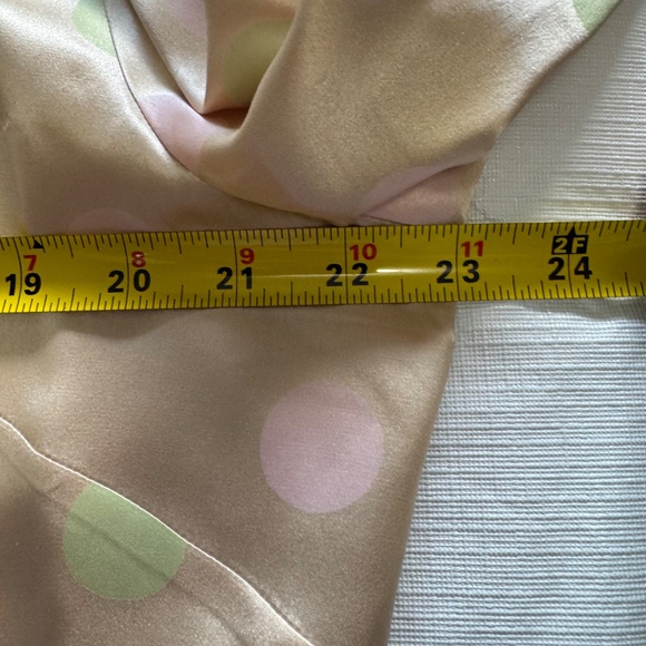 Como Vintage Silk Polka Dot Button-Down Shirt - Cream and Pink Sz 16 - Picture 8 of 11